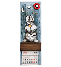 KK-812 Панно с календарем «Заяц» шамот