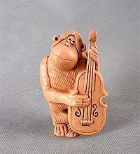 Фигурка керам.Обезьяна-музыкант в асс.