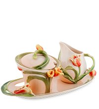 FM-83/ 2 Набор сахарница и молочник «Тюльпаны» (Pavone)