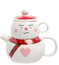 MUG-142/4 Набор из кружки и чайника «Романтичный снеговик»