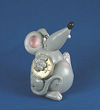 Фигура гипсовая «Крыса с долларом»