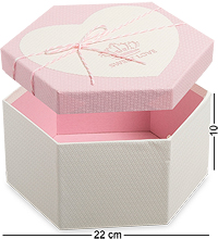 WG-35/3-A Коробка подарочная «Шестиугольник» цв.бел./роз.