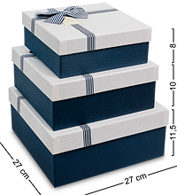 WF-79-B Набор коробок из 3шт «Квадрат» цв.син./бел.