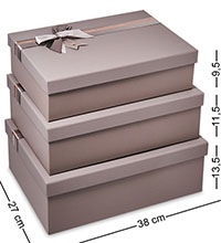 WF-182-B Набор коробок из 3 шт, серо-коричневый