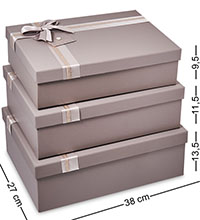 WF-183-B Набор коробок из 3 шт, серо-коричневый
