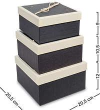 WF-81-A Набор коробок из 3шт «Квадрат» цв.графитовый