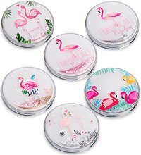 WW-110 Зеркало круглое с плавающими блестками «Розовый фламинго» в асс.