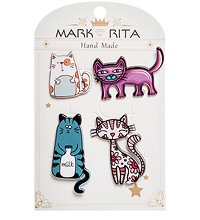 MR- 89 Н-р брошей с цанговым зажимом бабочка «Пушистики» Mark Rita