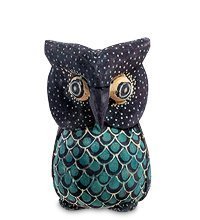 10-021 Фигурка «Сова» (батик, о.Ява) зел. 10 см