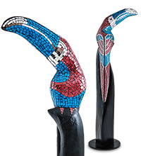 23-005-01 Статуэтка «Тукан» дерево+стекл.мозаика 80 см