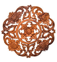 17-043_B Панно резное «Цветы» (суар, о.Бали)
