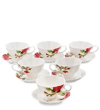 JS-09 Чайный набор на 6 перс. «Роза Рафаэлло» (Pavone)