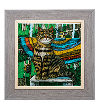 ANG-990 Панно керамическое «А где наш песик?» 15х15