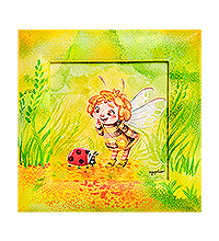 SZ-407 Жикле в расписной раме «Удачливая пчелка» 16х16