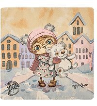 SZ-544 Наволочка гобеленовая «Снежный город» 45х45