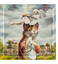 ANG-1450 Гобелен в расписной раме «Любит!» 45х45