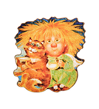 ANG-1769 Брошь деревянная «Чудеса каждый день»