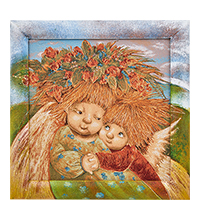 ANG-1880 Гобелен в расписной раме «Мамино сердце» 30х30