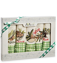 AVA-04/02 Набор кухонных полотенец «Оливковая ветвь» 5 шт. 40х60