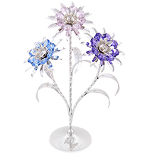 AR-1180/ 1 Фигурка серебр.«Три подсолнуха» с цв.кр. (Юнион)