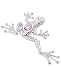 AR-1277/ 1P Фигурка «Лягушка тропическая» посереб. с цв.кр. (Юнион)