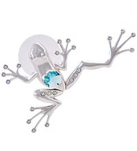 AR-1279/ 1G Фигурка на магните «Лягушка тропическая» серебр. с цв.кр. (Юнион)