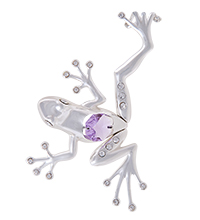 AR-1281/ 1V Фигурка подвесная «Лягушка тропическая» посеребр. с цв.кр. (Юнион)