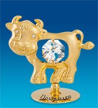 AR-  65/2 Фигурка на подставке «Бык с надписью - Поздравляю» (Юнион)