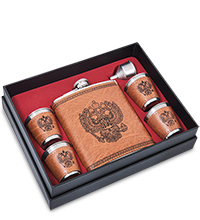 GT-85 Подарочный набор фляжка со стопками «Герб» 500 мл