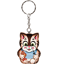 SPI-01/20 Брелок деревянный «Кот Мурзилек»