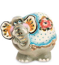 ГЛ- 666/2 Фигурка «Слон» цв. Золото (Гжельский фарфор)