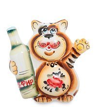 ГЛ- 176 Фигурка «Кот-Кефир» цв. (Гжельский фарфор)