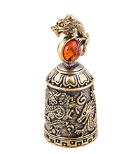 AM-3774 Колокольчик «Дракон Китай» (латунь, янтарь)