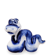 ГЛ- 916 Фигурка «Змея Ваня» (Гжельский фарфор)