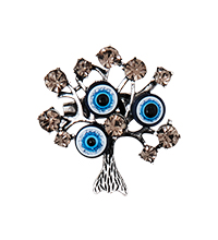 AM-3934/1 Оберег-брошь «Денежное дерево» (латунь)