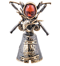 AM-3985 Колокольчик «Рыбака» (латунь, янтарь)