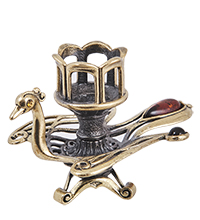 AM-4025 Подсвечник «Жар-птица» (латунь, янтарь)