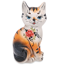 ГЛ- 093/2 Фигурка «Кошка» цв. (Гжельский фарфор)