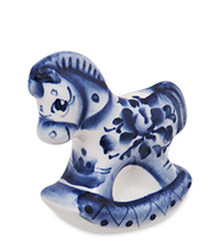 ГЛ- 943 Фигурка «Лошадка-Качалка» ср. (Гжельский фарфор)