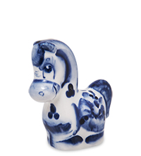 ГЛ- 945 Фигурка «Лошадка-Агат» (Гжельский фарфор)