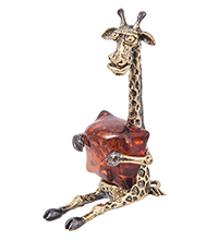 AM-4096 Фигурка «Жираф Мелман» (латунь, янтарь)