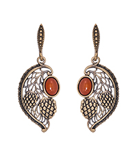 AM-4147 Серьги «Малинка» (латунь, янтарь)