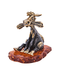 AM-4161 Фигурка «Лошадь Ланч» (латунь, янтарь)