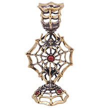 AM-4191 Подсвечник «Паутина» (латунь, янтарь)