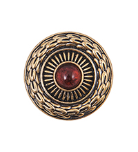 AM-4194 Пуговица «Лебедь» бол. (латунь, янтарь)