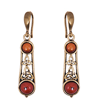 AM-4199 Серьги «Зачарованные» (латунь, янтарь)