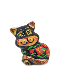 ГЛ- 966 Фигурка «Кот-Лапик» хохлома (Гжельский фарфор)