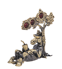 AM-4246 Фигурка «Лошадь Жизнь Кайф» (латунь, янтарь)