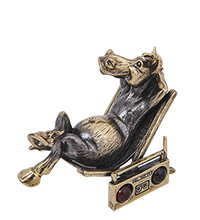 AM-4249 Фигурка «Лошадь Меломан» (латунь, янтарь)