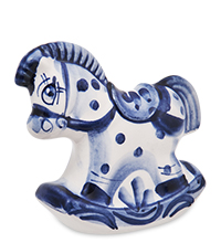 ГЛ- 947 Фигурка «Лошадка-Качалка» (Гжельский фарфор)